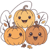 Funny Kawaii Pumpkins Autumn