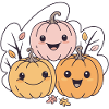 Funny Kawaii Pumpkins Autumn