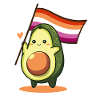Avocado Lesbian Flag Pride LGBT Queer Saffic