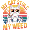 Retro Cat Stoner Illustration