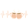 Coffee Pulse Heartbeat Two Cups
