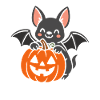Süßer Halloween-Knabbermaus mit Kürbis