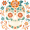 Floral skull with roses