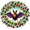 Whimsical Bat and Berry Motif