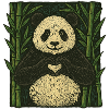 Whimsical Panda Heart Nature Design