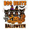 Halloween Cat Band with Pumpkins