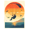 Abendstimmung mit Paragleiter über Wasser