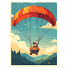 Adventurous Pizza Flight Illustration