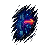 Futuristic Circuit Path with Neon Arrow
