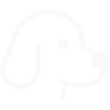 Playful dog motif in white
