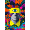Visionary face with hypnotic eye