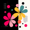 Fleurs abstraites en contraste moderne