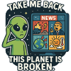 Humorous alien with environmental criticism
