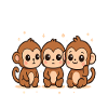 4 singes se regardent