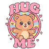 Cute cuddly bear with heart print
