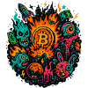 Neon Cyberpunk Bitcoin Art