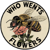 Bee with helmet and flower motif