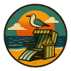 Strandkorb Design mit Möwe