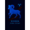 Widder Sternzeichen mit Himmelsmotiven