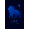 Löwe Sternzeichen 23.07. – 22.08. Neon Design 