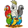 Lebendige Papageienbande Illustration