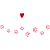 Feline Love Pink and Red Heart