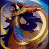 Femme Mystique au Cercle Doré