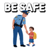 Police Officer and Child Illustrative Design