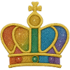 Bunt Glitzer Kronen-Design