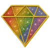 Rainbow diamond with stardust design