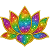 Funkelnder Lotus in Regenbogenfarben