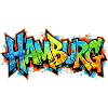 Graffiti style Hamburg city motif