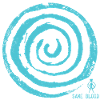 Abstract spiral in blue