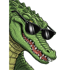Casual crocodile with sunglasses