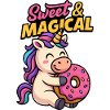 Süßes Einhorn mit Donut