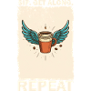 Coffee mug with wings and saying