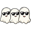 Cute ghosts with sunglasses