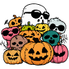 Playful Halloween pumpkins with sunglasses