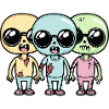 Goth zombie kids illustration