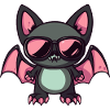 Cute vampire cat with sunglasses