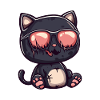 Chill cat vampire with sunglasses