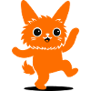 Funny animal character with big eyes