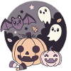 Halloween Kawaii Design Pumpkin Ghost Bat