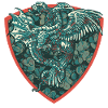 Medieval Dragon in Blue on Shield