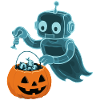 Spooky Minibot with Pumpkin Basket