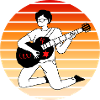 Electric guitar in the sunset