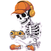 Cool Skeleton Video Gaming Halloween Gamer