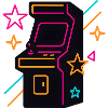 Retro neon arcade game design
