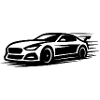 Elegant Sports Car Silhouette Design