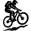 Adventurous mountain bike rider